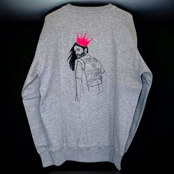 Queen Of Everything Gray Graphic Sweatshirt Unisex M Streetwear Pullover - Picture 1 of 5